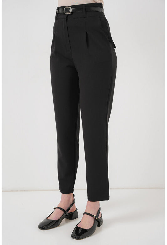 Kadın Pileli Kemerli Kumaş Pantolon 6725