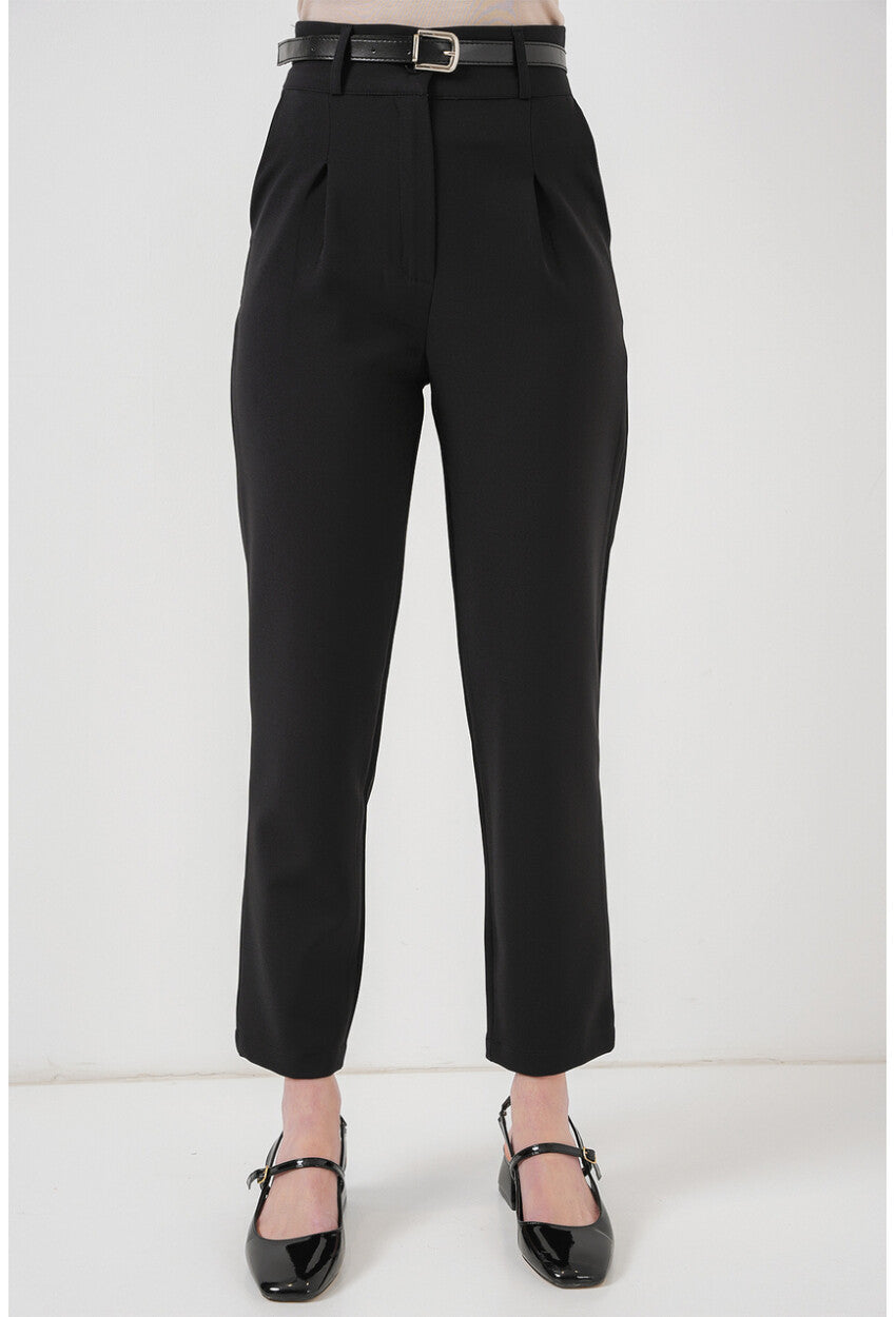 Kadın Pileli Kemerli Kumaş Pantolon 6725