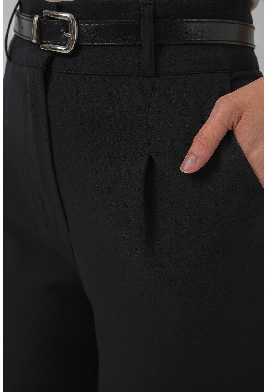 Kadın Pileli Kemerli Kumaş Pantolon 6725