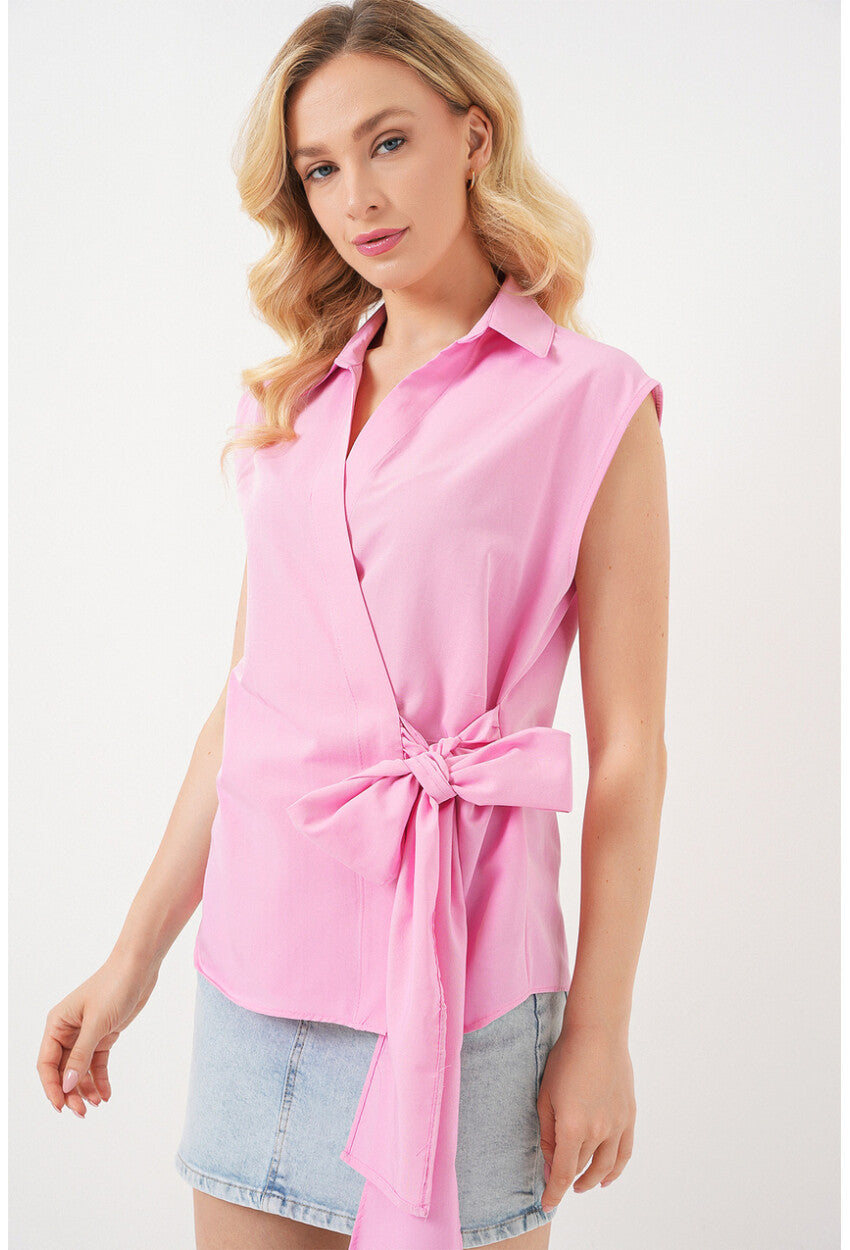 Kadın Sıfır Kol Anvelop Gömlek 20343