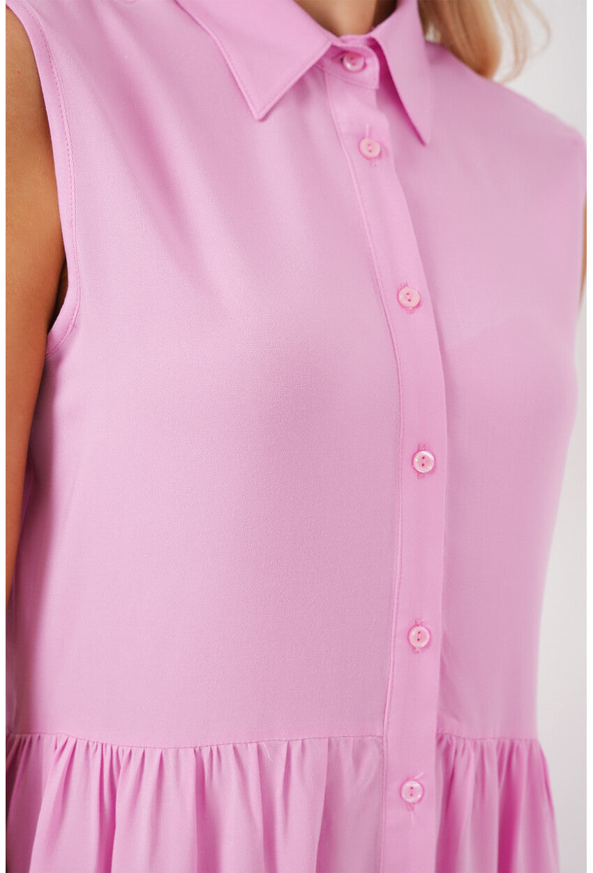 Kadın Sıfır Kol Midi Elbise 2563