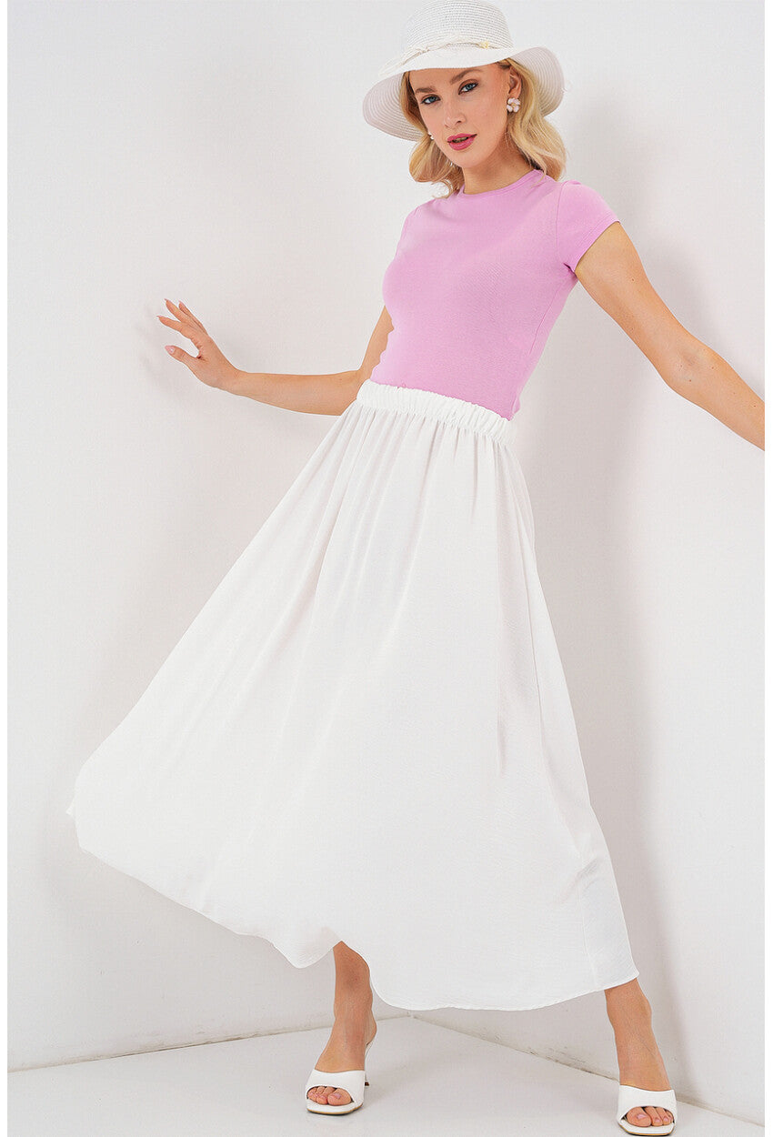 Kadın Uzun Ayrobin Etek 8050