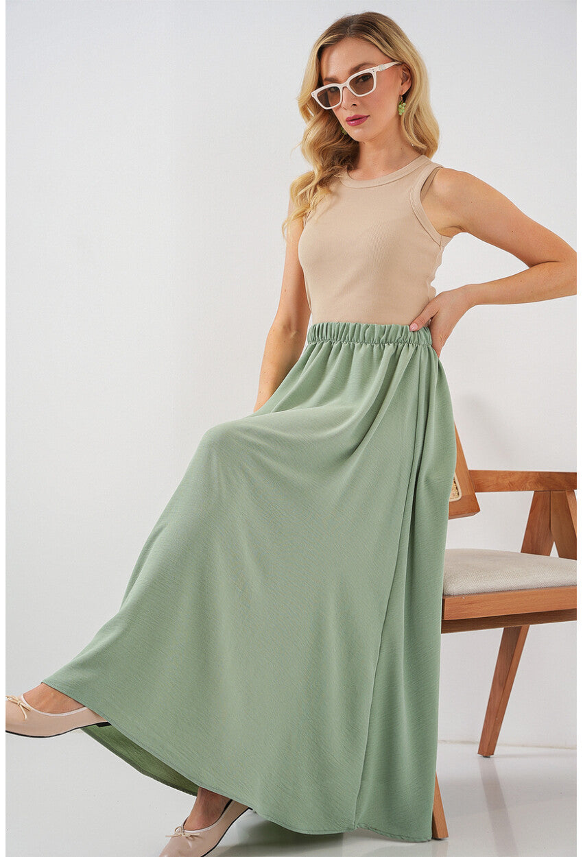 Kadın Uzun Ayrobin Etek 8050