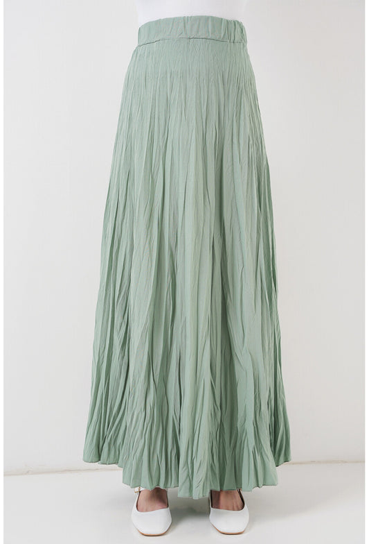 Kadın Uzun Kırışık Etek 8042