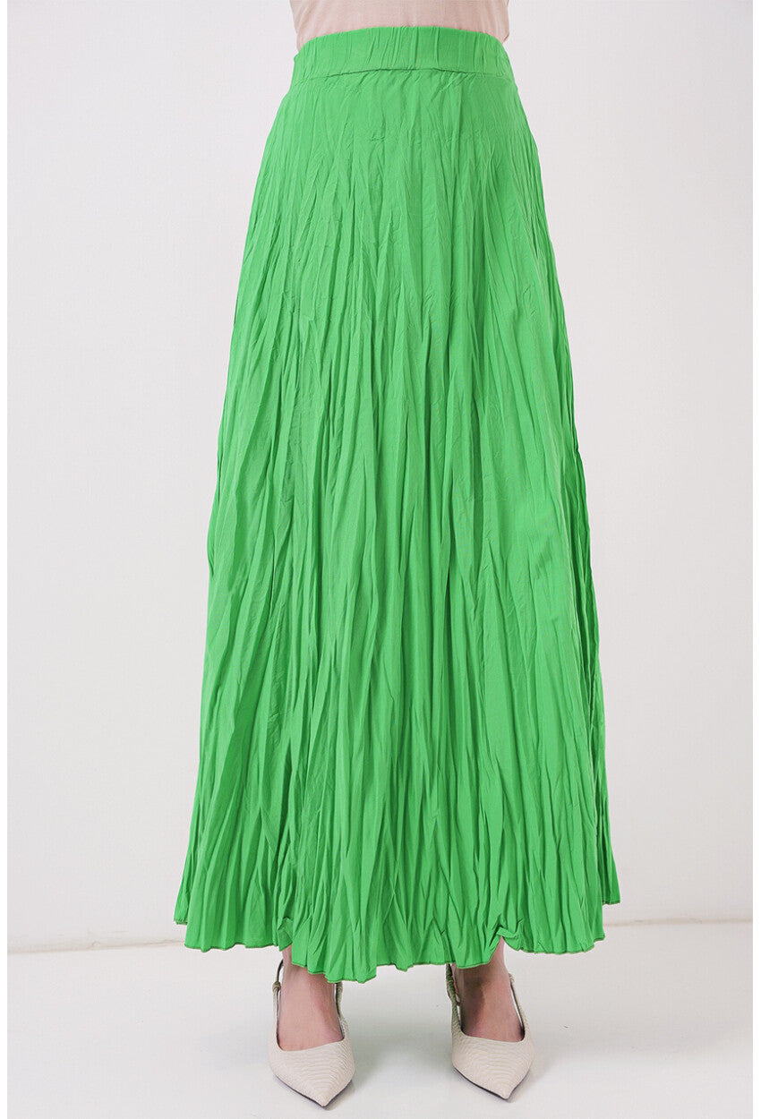 Kadın Uzun Kırışık Etek 8042