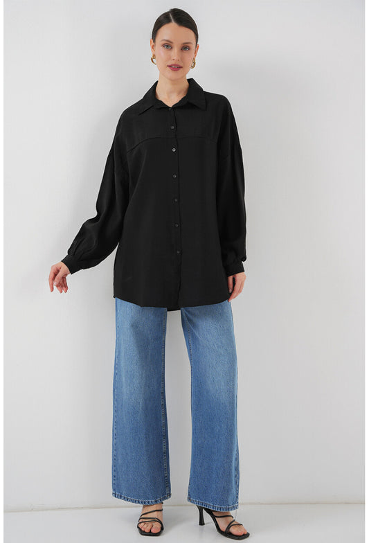 Kadın Uzun Oversize Gömlek 5965