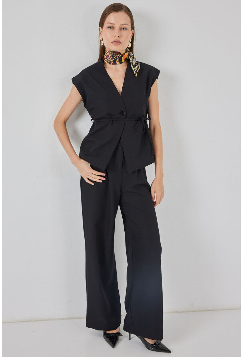 Kadın Yelek Pantolon Kumaş Takım 30050