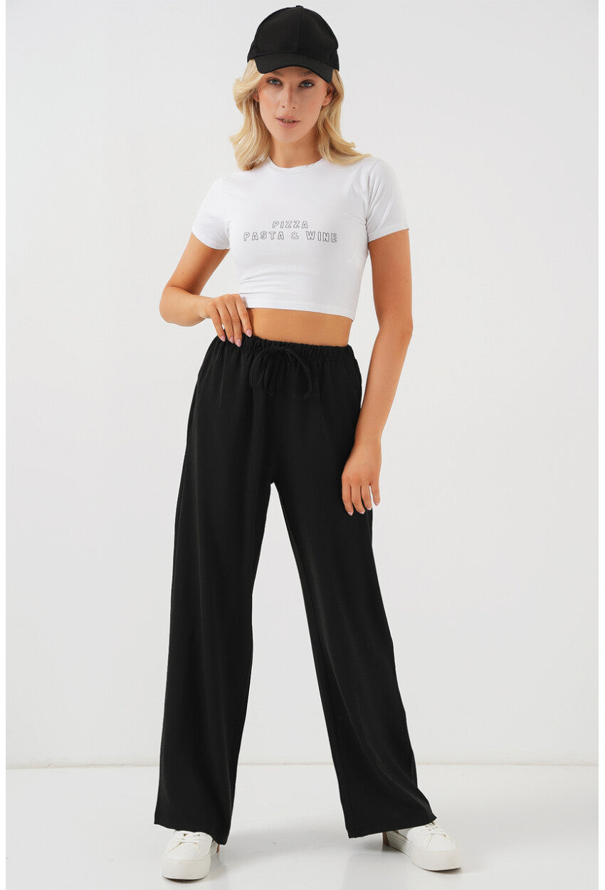 Kadın Yüksek Bel Bol Paça Pantolon