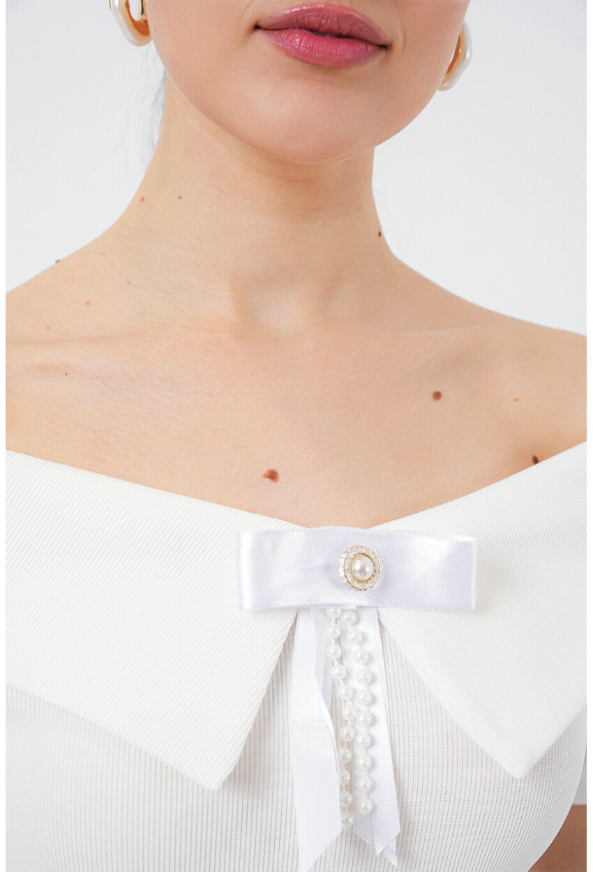 Kurdele Detaylı Örme Bluz 949