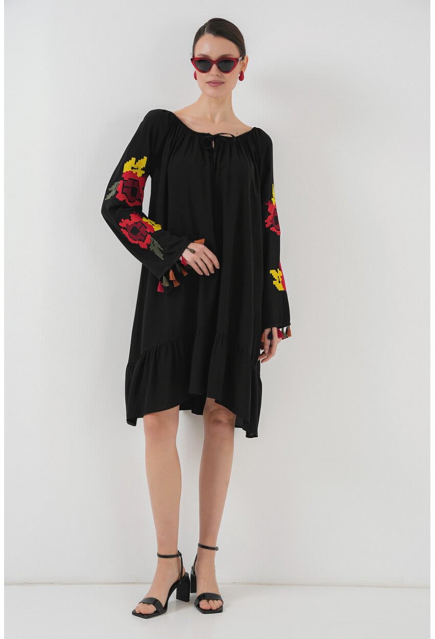 Nakışlı Midi Elbise 2531