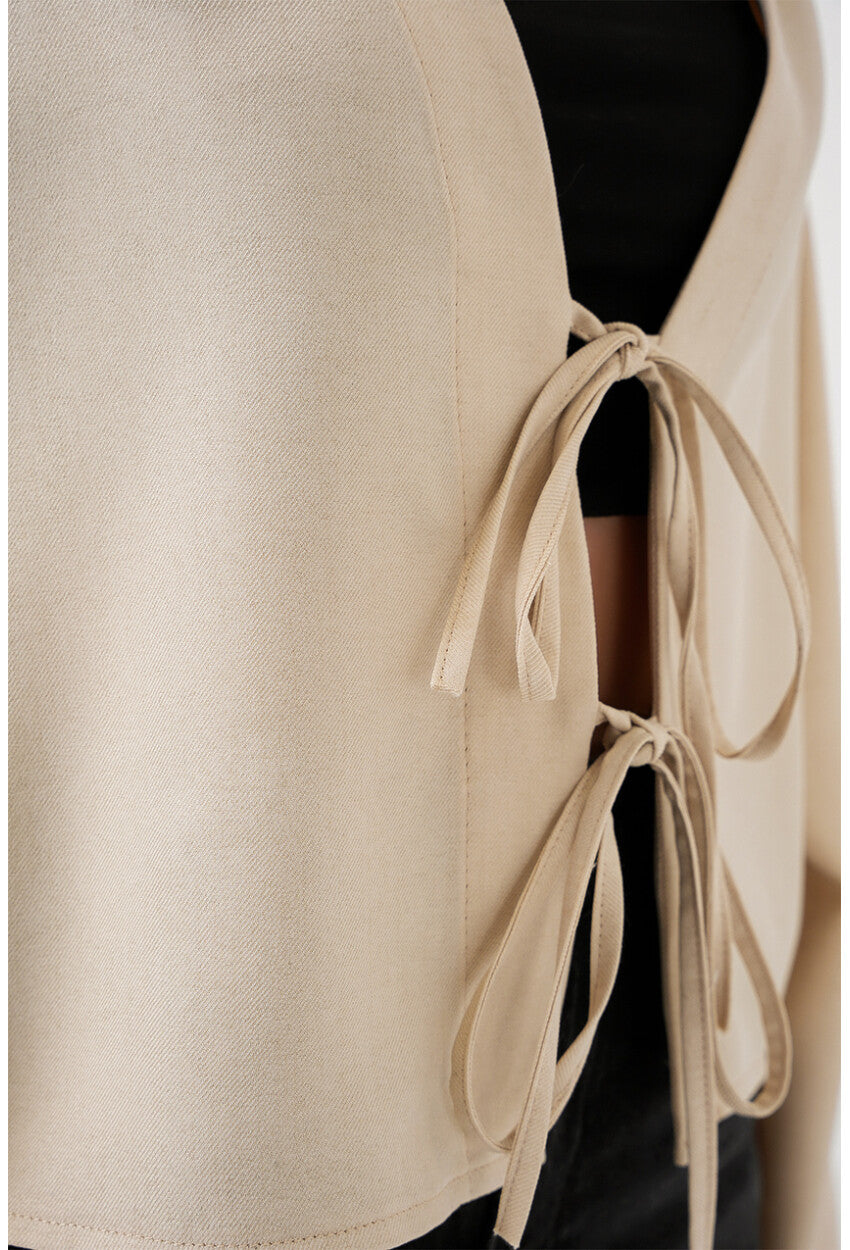 Önü Bağlamalı Keten Kimono 960