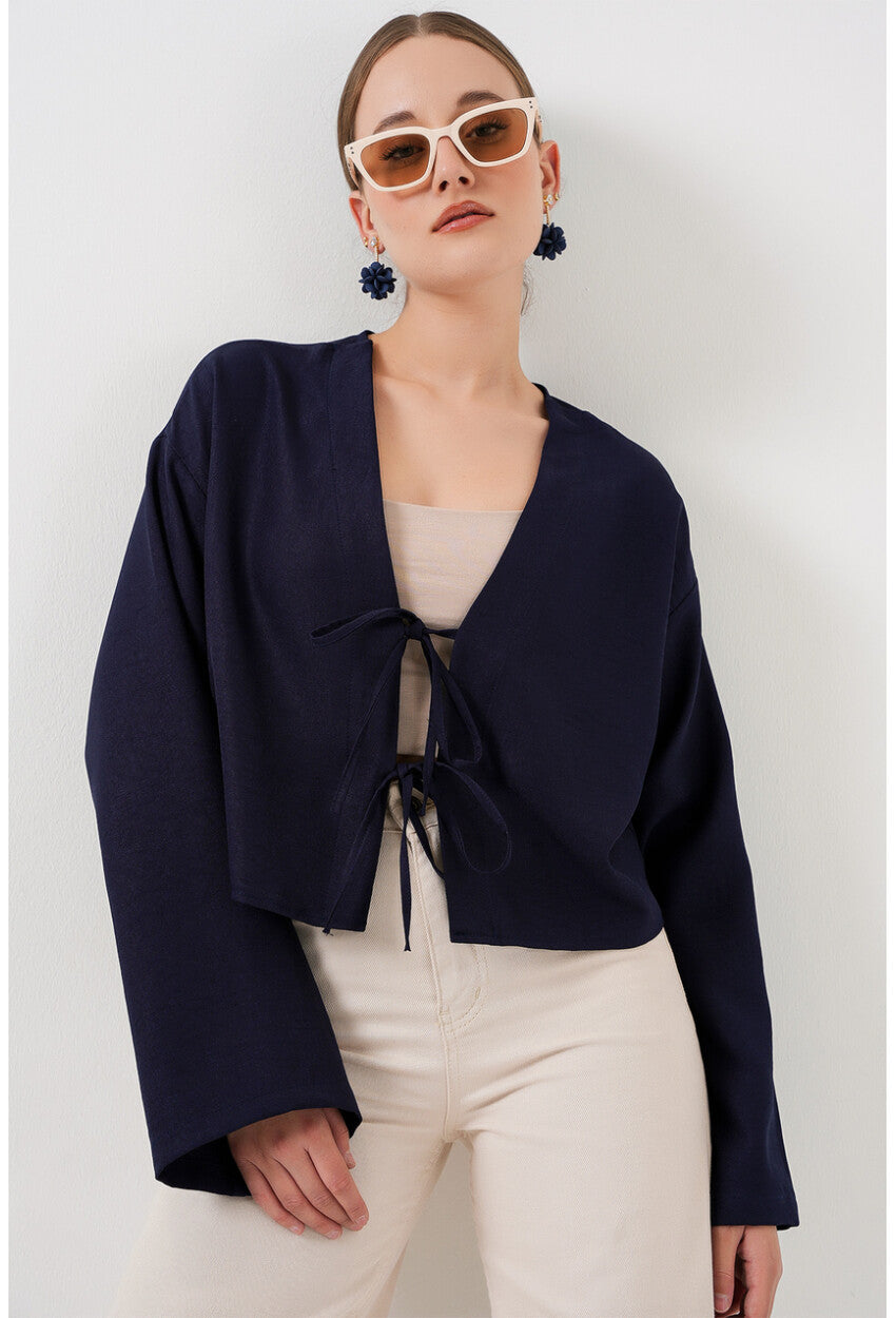 Önü Bağlamalı Keten Kimono 960