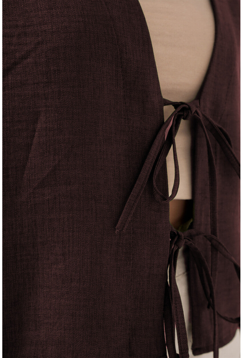 Önü Bağlamalı Keten Kimono 960