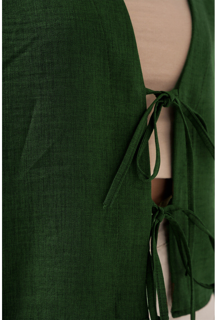 Önü Bağlamalı Keten Kimono 960