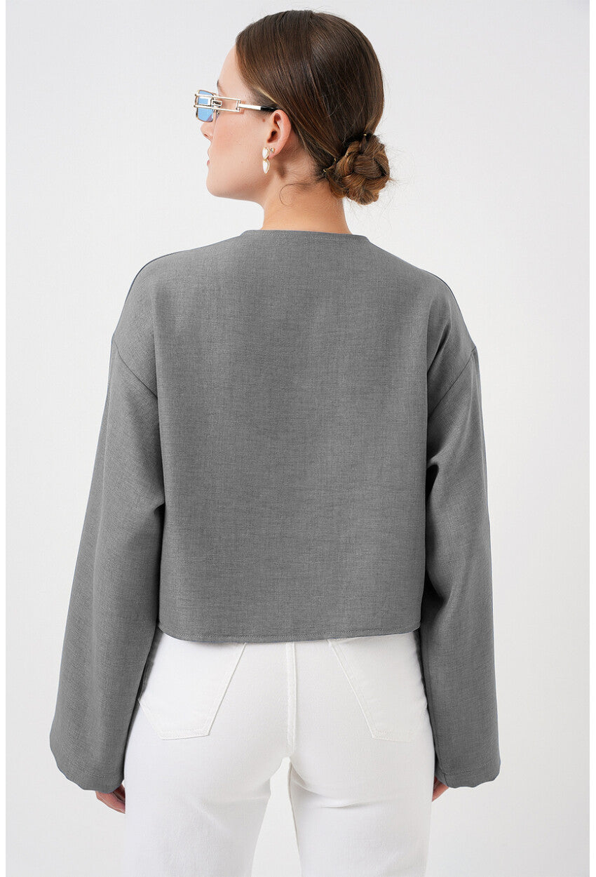 Önü Bağlamalı Keten Kimono 960