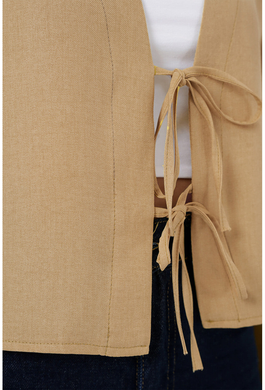 Önü Bağlamalı Keten Kimono 960