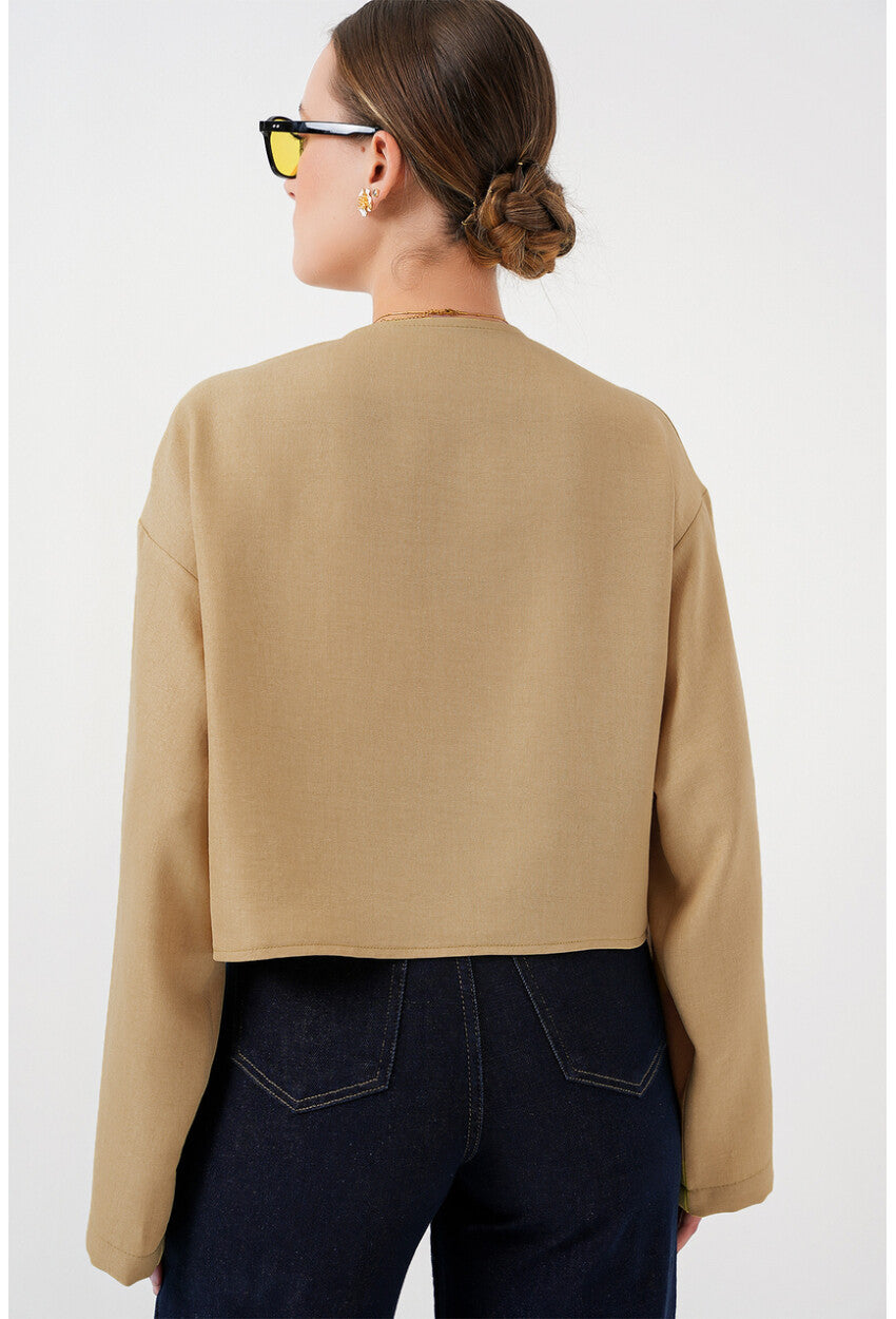 Önü Bağlamalı Keten Kimono 960