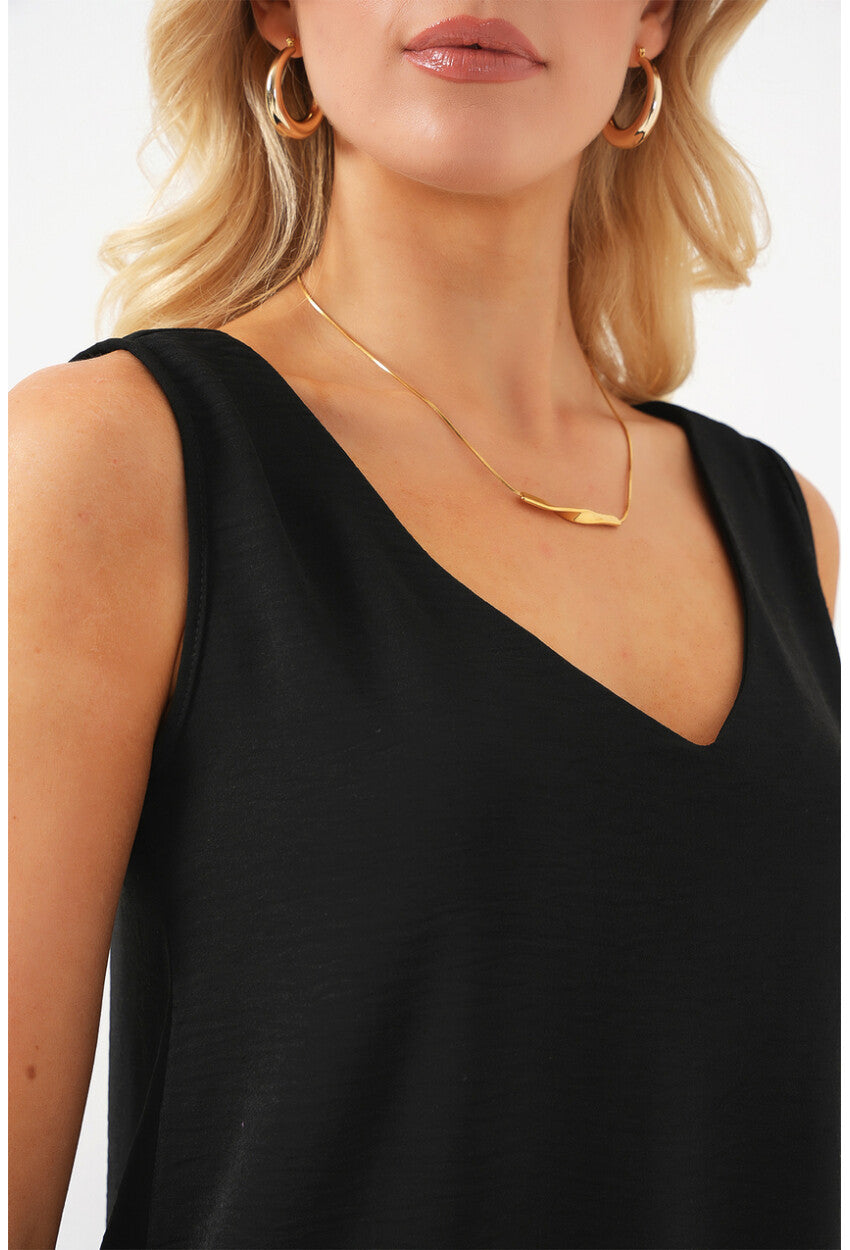 V Yaka Sıfır Kol Bluz 950