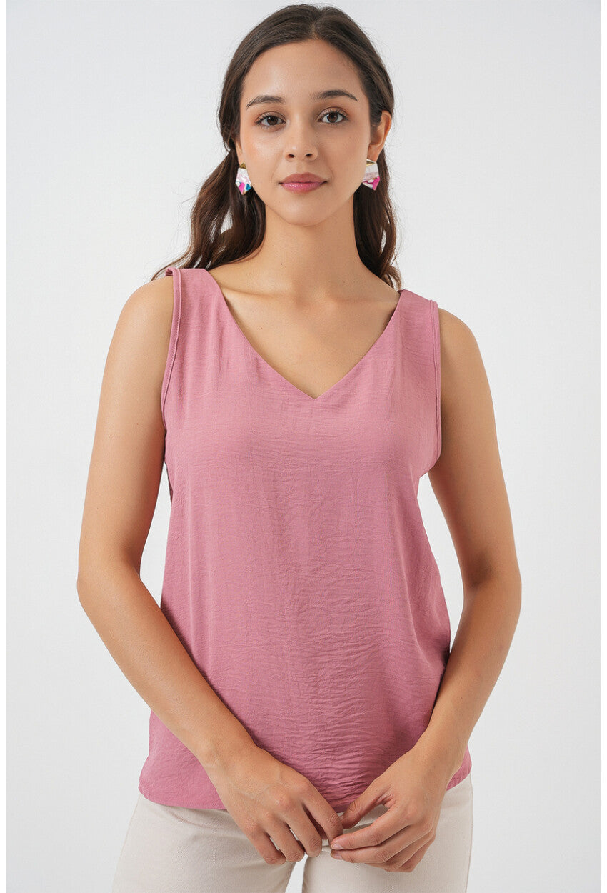 V Yaka Sıfır Kol Bluz 950